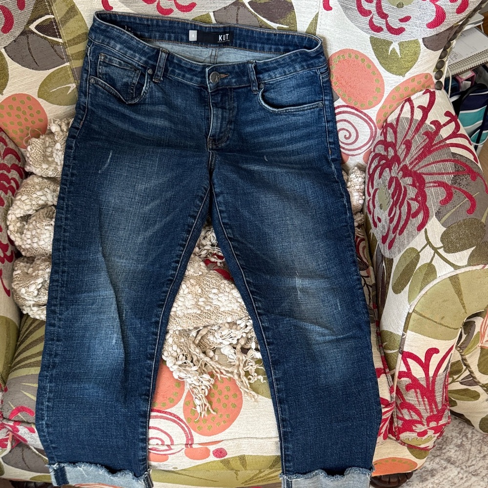 Kut from the Kloth Dark Wash Cropped Jeans